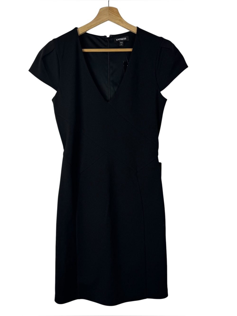 Express Black Tulip Short Sleeve Office Sheath Dress S